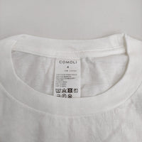 COMOLI 新品 サープラスTシャツ Z01-05017 サイズ4 定価13200円 半袖Ｔシャツ カットソー 24SS ホワイト メンズ コモリ【中古】5-0713S♪
