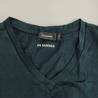 JIL SANDER 709002 MF245008 サイズM Vネック 半袖Ｔシャツ カットソー ダークグリーン メンズ ジルサンダー【中古】5-0713S♪