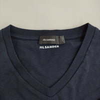 JIL SANDER jsmg706006mg24730852 サイズM 無地 Vネック 半袖Ｔシャツ カットソー ネイビー メンズ ジルサンダー【中古】5-0713S♪