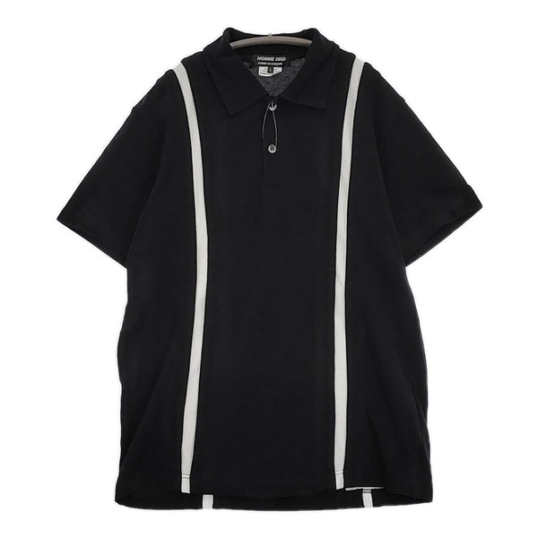 COMME des GARCONS HOMME DEUX 鹿の子 切替 DI-T011 M ポロシャツ AD2021 ブラック ホワイト メンズ コムデギャルソンオムドゥ【中古】5-0713S♪