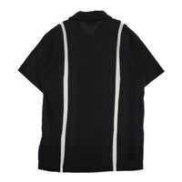 COMME des GARCONS HOMME DEUX 鹿の子 切替 DI-T011 M ポロシャツ AD2021 ブラック ホワイト メンズ コムデギャルソンオムドゥ【中古】5-0713S♪