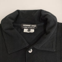 COMME des GARCONS HOMME DEUX 鹿の子 切替 DI-T011 M ポロシャツ AD2021 ブラック ホワイト メンズ コムデギャルソンオムドゥ【中古】5-0713S♪