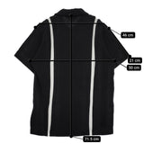 COMME des GARCONS HOMME DEUX 鹿の子 切替 DI-T011 M ポロシャツ AD2021 ブラック ホワイト メンズ コムデギャルソンオムドゥ【中古】5-0713S♪