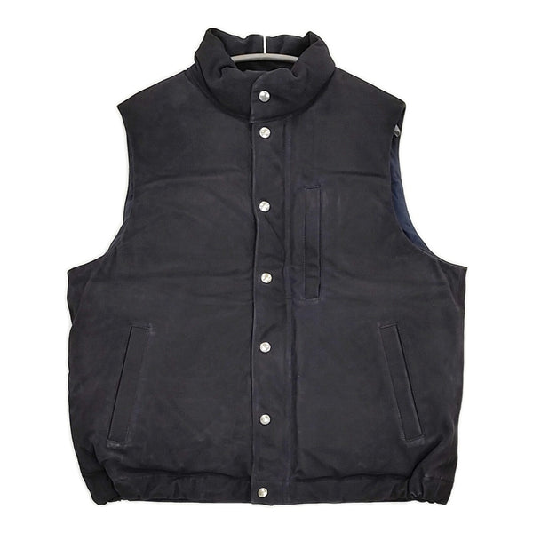 A.PRESSE 新品 Suede Down Vest 定価242000円 ゴートレザー 24AAP-01-07H ダウンベスト 24AW ネイビー メンズ アプレッセ【中古】5-1008T♪