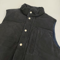 A.PRESSE 新品 Suede Down Vest 定価242000円 ゴートレザー 24AAP-01-07H ダウンベスト 24AW ネイビー メンズ アプレッセ【中古】5-1008T♪