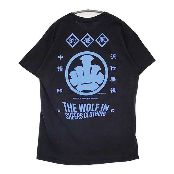 NEAKERWOLF スニーカーウルフ サイズM プリント 半袖Ｔシャツ カットソー ブラック メンズ【中古】5-0704S♪