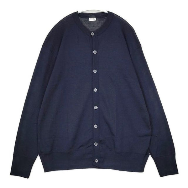 gicipi 新品 CINGHIALE 定価13800円 サイズ4 イタリア製 ウールシルク カーディガン 23AW ネイビー メンズ ジチピ【中古】5-1009T∞
