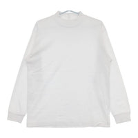 green label relaxing LONG FIBER COTTON クリア モックネック 長袖Ｔシャツ カットソー ロンＴ ホワイト メンズ グリーンレーベルリラクシング【中古】5-0714M∞