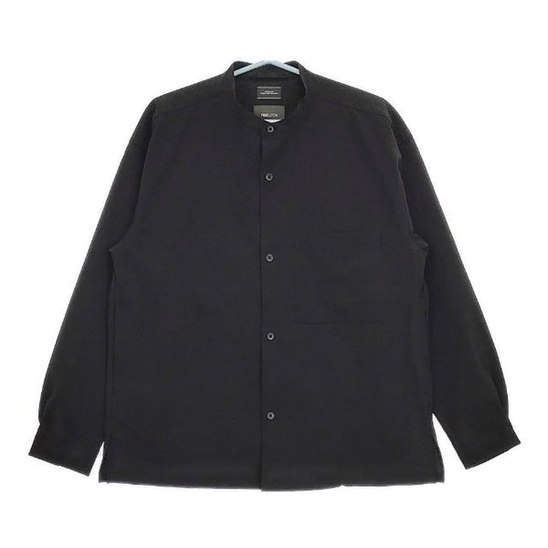 green label relaxing FREELITCH ボックス バンドカラー 防シワ ストレッチ 長袖シャツ ブラック メンズ グリーンレーベルリラクシング【中古】5-0714M∞
