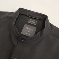 green label relaxing FREELITCH ボックス バンドカラー 防シワ ストレッチ 長袖シャツ ブラック メンズ グリーンレーベルリラクシング【中古】5-0714M∞