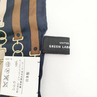 green label relaxing KF ビットPRTシルク/スカーフ 3636-699-0488 スカーフ レッド ネイビー レディース グリーンレーベルリラクシング【中古】5-0918G◎