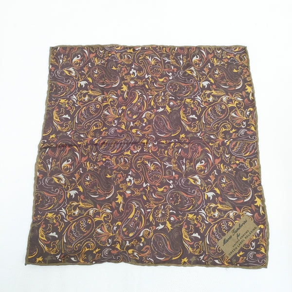 green label relaxing/Marco Tamborini シルク ポケットチーフ スカーフ ブラウン メンズ グリーンレーベルリラクシング/マルコ タンボリーニ【中古】5-0901G◎
