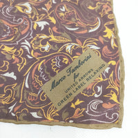green label relaxing/Marco Tamborini シルク ポケットチーフ スカーフ ブラウン メンズ グリーンレーベルリラクシング/マルコ タンボリーニ【中古】5-0901G◎