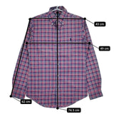 RALPH LAUREN ボタンダウン BD チェック XS コットン 長袖シャツ ネイビー ピンク メンズ ラルフローレン【中古】5-0714M∞