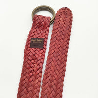 PAUL SMITH COLLECTION リングバックル メッシュ 革 ベルト レッド メンズ ポールスミスコレクション【中古】5-0813G∞