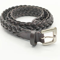 PAUL SMITH COLLECTION ナローレザーメッシュ 革 サイズ90 ベルト ブラウン メンズ ポールスミスコレクション【中古】5-0813G∞