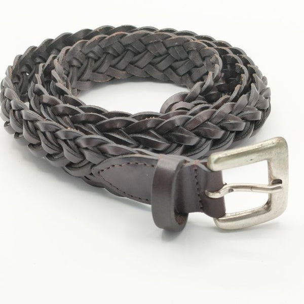 PAUL SMITH COLLECTION ナローレザーメッシュ 革 サイズ90 ベルト ブラウン メンズ ポールスミスコレクション【中古】5-0813G∞