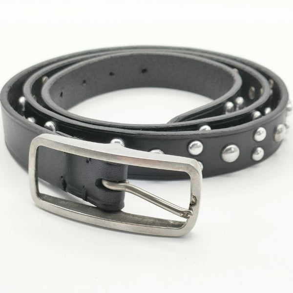 Paul Smith スタッズ ナロー レザー 革 サイズM ベルト ブラック メンズ ポール・スミス【中古】5-0813G∞