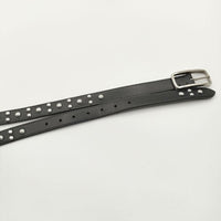 Paul Smith スタッズ ナロー レザー 革 サイズM ベルト ブラック メンズ ポール・スミス【中古】5-0813G∞