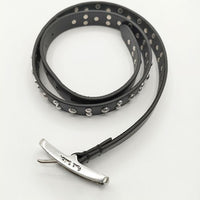Paul Smith スタッズ ナロー レザー 革 サイズM ベルト ブラック メンズ ポール・スミス【中古】5-0813G∞