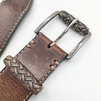 PAUL SMITH COLLECTION デザインバックル レザー 革 ベルト ブラウン メンズ ポールスミスコレクション【中古】5-0813G∞
