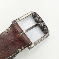 PAUL SMITH COLLECTION デザインバックル レザー 革 ベルト ブラウン メンズ ポールスミスコレクション【中古】5-0813G∞