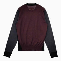 MAISON MARGIELA 14 ウール SH50HA0617 セーター ニット ブラック ワインレッド メンズ メゾンマルジェラ【中古】5-0823T∞
