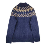 Paul Smith PS ノルディック柄 ジップアップ 233408 758HZ ニットジャケット ブルゾン ネイビー メンズ ポール・スミス【中古】5-1115T∞