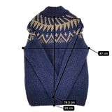 Paul Smith PS ノルディック柄 ジップアップ 233408 758HZ ニットジャケット ブルゾン ネイビー メンズ ポール・スミス【中古】5-1115T∞