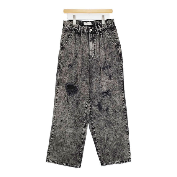 ADRER アドラー ワイドデニム ダメージ加工 サイズM ADTOY0921006 デニムパンツ ブラック メンズ【中古】5-0805G♪