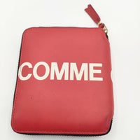 COMME des GARCONS Huge Logo Line Wallet ラウンドジップ ウォレット 二つ折り財布 レッド メンズ コムデギャルソン【中古】5-0813G∞