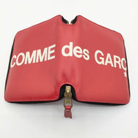 COMME des GARCONS Huge Logo Line Wallet ラウンドジップ ウォレット 二つ折り財布 レッド メンズ コムデギャルソン【中古】5-0813G∞