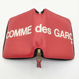 COMME des GARCONS Huge Logo Line Wallet ラウンドジップ ウォレット 二つ折り財布 レッド メンズ コムデギャルソン【中古】5-0813G∞