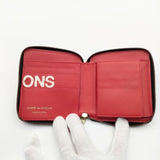 COMME des GARCONS Huge Logo Line Wallet ラウンドジップ ウォレット 二つ折り財布 レッド メンズ コムデギャルソン【中古】5-0813G∞