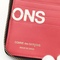 COMME des GARCONS Huge Logo Line Wallet ラウンドジップ ウォレット 二つ折り財布 レッド メンズ コムデギャルソン【中古】5-0813G∞
