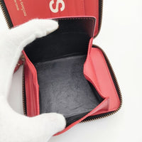 COMME des GARCONS Huge Logo Line Wallet ラウンドジップ ウォレット 二つ折り財布 レッド メンズ コムデギャルソン【中古】5-0813G∞