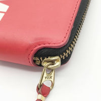 COMME des GARCONS Huge Logo Line Wallet ラウンドジップ ウォレット 二つ折り財布 レッド メンズ コムデギャルソン【中古】5-0813G∞