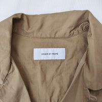 adam et Rope キューバシャツ レース GMG-04250-A サイズL オープンカラー 半袖シャツ ベージュ ホワイト メンズ アダムエロペ【中古】5-0704S♪