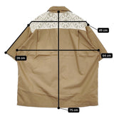 adam et Rope キューバシャツ レース GMG-04250-A サイズL オープンカラー 半袖シャツ ベージュ ホワイト メンズ アダムエロペ【中古】5-0704S♪