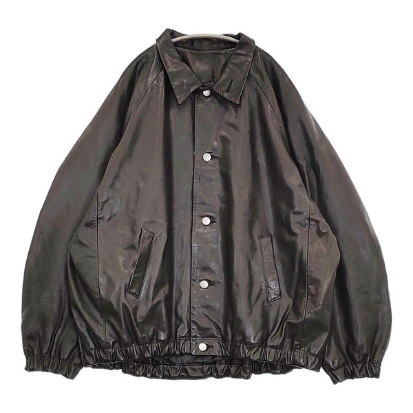ISSUETHINGS John別注 Lether Jacket 定価181500円 レザー ジャケット 24SS ブラック メンズ イシューシングス【中古】5-0912T♪
