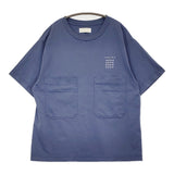 NEON SIGN ワンポイントグラフィックロゴダブルポケットTシャツ NO0830 カットソー ブルーグレー メンズ ネオンサイン【中古】5-0704S♪