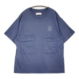 NEON SIGN ワンポイントグラフィックロゴダブルポケットTシャツ NO0830 カットソー ブルーグレー メンズ ネオンサイン【中古】5-0704S♪