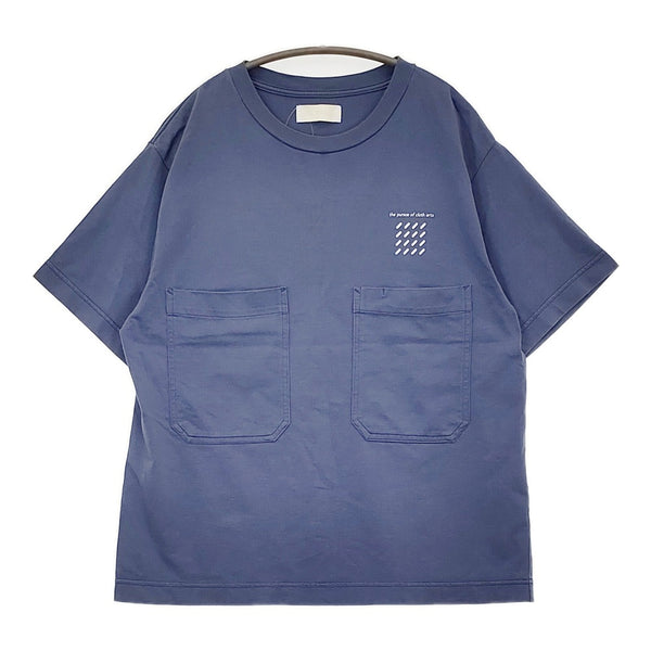 NEON SIGN ワンポイントグラフィックロゴダブルポケットTシャツ NO0830 カットソー ブルーグレー メンズ ネオンサイン【中古】5-0704S♪