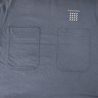 NEON SIGN ワンポイントグラフィックロゴダブルポケットTシャツ NO0830 カットソー ブルーグレー メンズ ネオンサイン【中古】5-0704S♪
