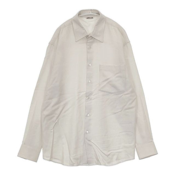 AURALEE SUPER LIGHT WOOL SHIRTS スーパーライトウールシャツ 定価36300円 A22AS01OS 長袖シャツ 22AW オフホワイト メンズ オーラリー【中古】5-1009T∞