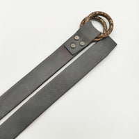 Black Weirdos Ring belt 定価24200円 レザー 革 ベルト 23SS ネイビー メンズ ブラックウィドー【中古】5-0813G∞