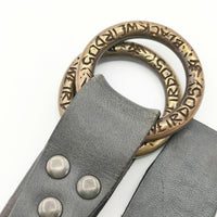 Black Weirdos Ring belt 定価24200円 レザー 革 ベルト 23SS ネイビー メンズ ブラックウィドー【中古】5-0813G∞