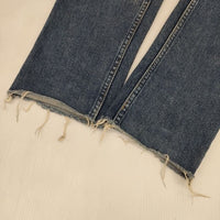 MINEDENIM ニークラッシュデニムパンツ レザーパッチ加工 ジーンズ ダメージ加工 2011-1002-86-302 デニムパンツ ブルー メンズ マインデニム【中古】5-1001G∞