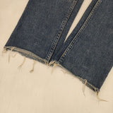MINEDENIM ニークラッシュデニムパンツ レザーパッチ加工 ジーンズ ダメージ加工 2011-1002-86-302 デニムパンツ ブルー メンズ マインデニム【中古】5-1001G∞