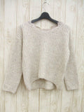 PROPORTION BODY DRESSING Ｖネックレースドロップニット　121-0170025　FRサイズ セーター ライトベージュ レディース プロポーションボディ ドレッシング【中古】0-0116A◆